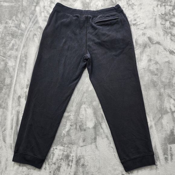 Nautica Pants Mens M Black Pull On Jogger Casual Athleisure Back Zip Pocket - Picture 2 of 13